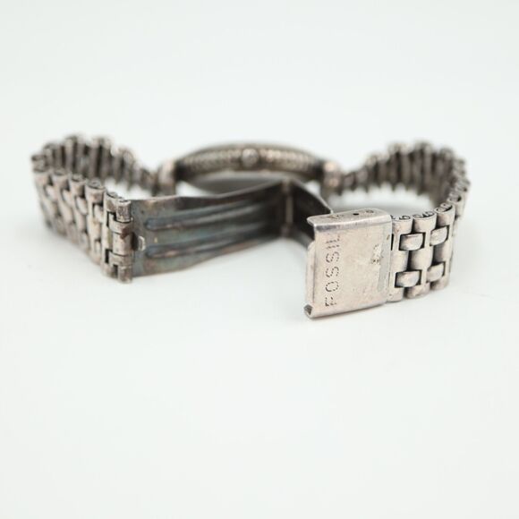 Vintage Fossil Womens Two Tone Watch 27mm Round Dial Steel Bracelet ES3589 Works - Picture 13 of 14